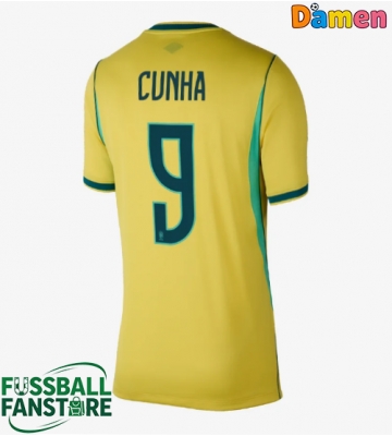 Brasilien Matheus Cunha #9 Replik Heimtrikot Damen WM 2026 Kurzarm